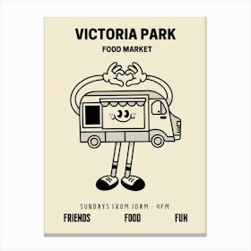 Victoria Park Food Market Retro Food Kitchen Canvas Print