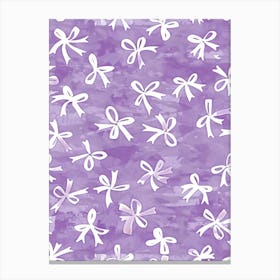 White And Lilac Bows 4 Pattern Canvas Print
