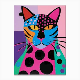 Polka Dot Cat Canvas Print