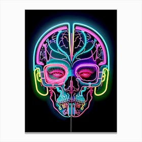 Neon Skull 20 Canvas Print