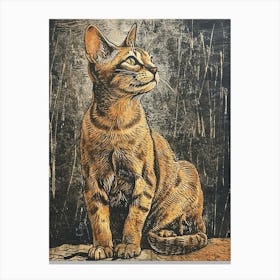 Egyptian Mau Cat Relief Illustration 4 Canvas Print