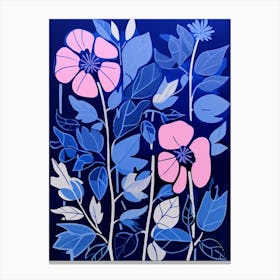 Blue Flower Illustration Bougainvillea 1 Canvas Print