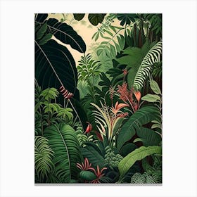 Serene Rainforest 4 Botanicals Canvas Print