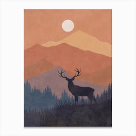 Deer In The Mountains 10 Canvas Print