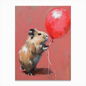 Cute Guinea Pig 1 With Balloon Canvas Print