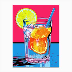Pop Art Lemon Slice Cocktail 4 Canvas Print