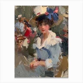 Lady In A Hat 3 Canvas Print