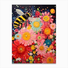 Bees Vivid Colour 3 Canvas Print