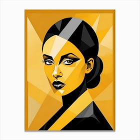 Minimalism Geometric Woman Portrait Pop Art (37) Canvas Print