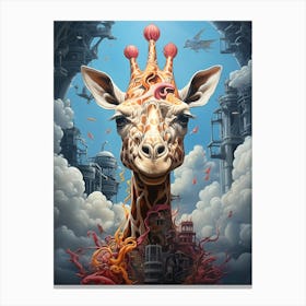 Giraffe With Crown Canvas Print