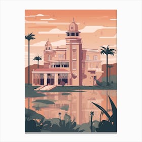 Casablanca Morocco Travel Illustration 4 Canvas Print