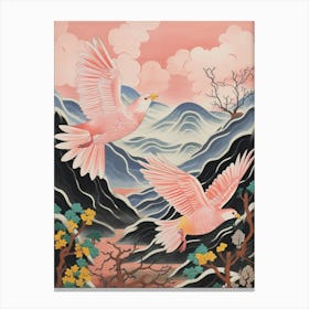 Vintage Japanese Inspired Bird Print Turkey 3 Canvas Print