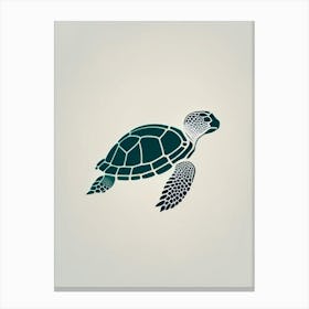 Conservation Sea Turtle, Sea Turtle Retro Minimal 1 Canvas Print