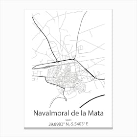 Navalmoral De La Mata,Spain Minimalist Map Canvas Print