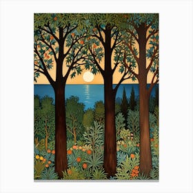 William Morris Sunset In The Forest Canvas Print