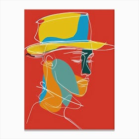 Man In Hat Style Abstract 1 Canvas Print