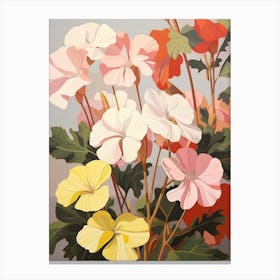 Geranium 2 Flower Painting Canvas Print