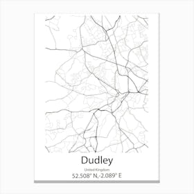 Dudley,United Kingdom Minimalist Map Canvas Print