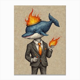 Flaming Dolphin Canvas Print