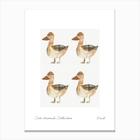 Cute Animals Collection Duck 3 Canvas Print