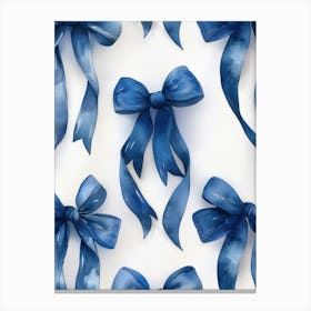 Blue Lace Bows 1 Pattern Canvas Print