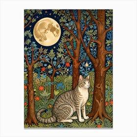 William Morris Print Cat In The Forest 1 Canvas Print