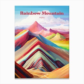 Rainbow Mountain Vinicunca Travel Art Canvas Print