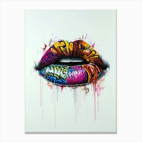 Graffiti Lips 1 Canvas Print