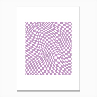 Checkerboard Pastel Lilac Canvas Print