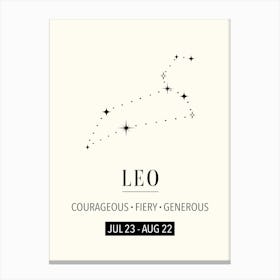 Leo Zodiac Sign  Canvas Print