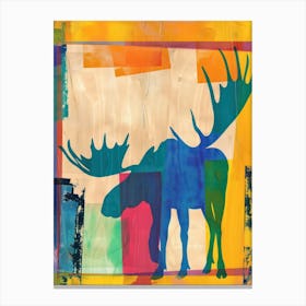 Moose 1 Cut Out Collage Canvas Print