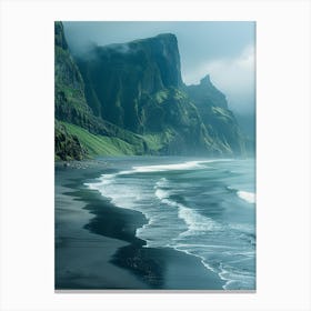 Black Sand Beach In Iceland 1 Canvas Print