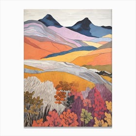 Beinn Ghlas Scotland Colourful Mountain Illustration Canvas Print