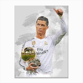 Cr7 Cristiano Ronaldo Watercolor Canvas Print