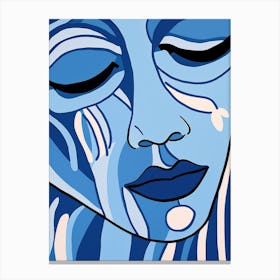 Blue Face 3 Canvas Print