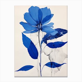 Blue Botanical Bird Of Paradise 3 Canvas Print