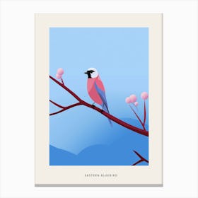 Minimalist Eastern Bluebird 4 Bird Poster Canvas Print