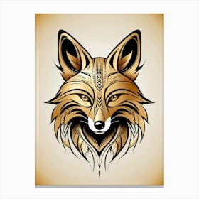 Fox Head Tattoo 1 Canvas Print