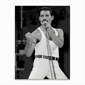 Wembley Stadium Photo Of Freddie Mercury And Live Aid And Queen Canvas Print