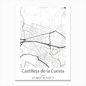 Castilleja De La Cuesta,Spain Minimalist Map Canvas Print