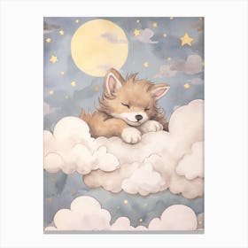 Sleeping Baby Wolf 5 Canvas Print
