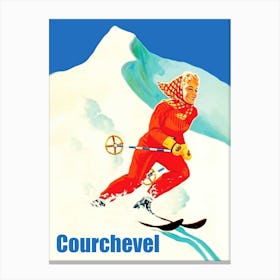 Skiing At Courcheval, France Canvas Print