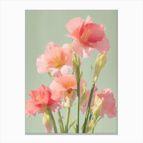 Gladioli Flowers Acrylic Painting In Pastel Colours 10 Canvas Print
