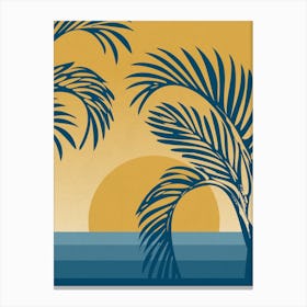 Palm Trees At Sunset Canvas Print