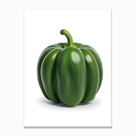 Green Pepper Isolated On White Canvas Print