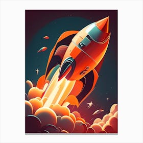 Rocket Comic Space Space Canvas Print