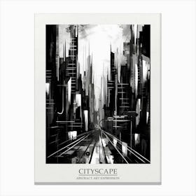Cityscape Abstract Black And White 5 Poster Canvas Print