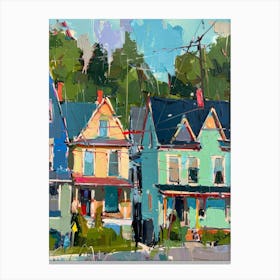 Houses On The Street Canvas Print