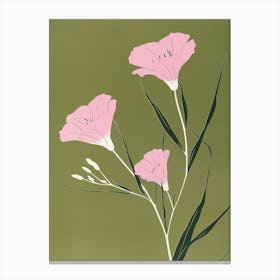 Pink & Green Lisianthus 2 Canvas Print