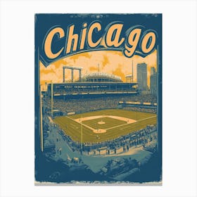 Aihrgdesign A Retro Travel Poster For Chicago Featuring The H 3f6da962 81eb 4ee1 8a70 3bda82c567ea 1 Canvas Print